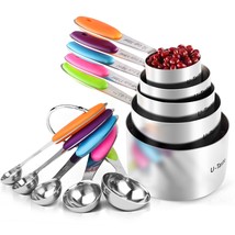 10 Piece Measuring Cups And Spoons Set In 18/8 Stainless Steel - £39.95 GBP