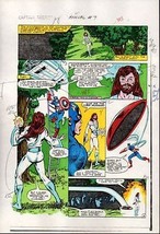 Original 1983 Marvel Comics Captain America Annual 7 Page 8 color guide art:80&#39;s - £62.97 GBP