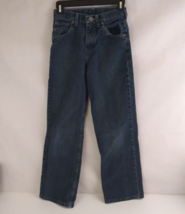 Wrangler Dark Wash Adjustable Waist Bootcut Jeans Boys Size 14 Slim - $15.51