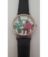 Vintage 1994 Gumby Pokey Adult Watch Black Leather Strap Prema Toy Compa... - $64.95