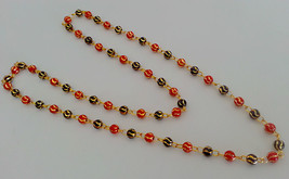 Elegant Indian Golden Beads Jaipuri Jewelry 22K Gold Plated 30&quot; long Chain - £12.57 GBP