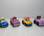 Little People Wheelies Cars lot purple blue racecar  yellow tow truck 2 ... - $12.46