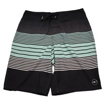 O Neill Shorts Mens 32 Multicolor Drawstring Zip Pocket Stripe Board Shorts - $19.68