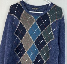 Brooks Brothers Sweater Argyle Merino Wool Blue Casual Men’s Large - £31.31 GBP