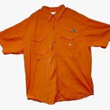 Columbia PFG Shirt Mens XL Fishing Vented S/S Peach Pockets Extra Button... - $13.74