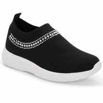 Aqua College Women Slip On Sneakers Kimber Size US 7M Black Studded Fabric - £12.67 GBP