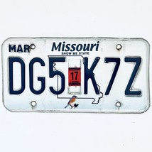 2017 United States Missouri Bluebird Passenger License Plate DG5 K7Z - £14.74 GBP