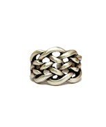 Silver Celtic Ring, Adjustable Braided Band, Bohemian Ring, Celtic Jewelry - £14.34 GBP
