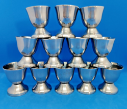 Lot of 12 Vintage metal egg cups - $35.64