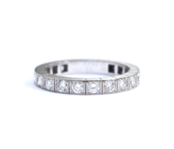 Cartier Lanieres 18K White gold Ring Full Circle Diamond Eternity Band 0... - $3,994.99