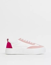 London Rebel Womens Lace Up Trainers White/Pink US 7 - £38.47 GBP