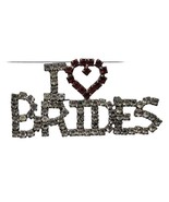 Vintage I Love Heart Brides  Rhinestone letters Wedding Planner Brooch Pin - $376.34 MXN
