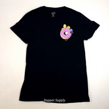 The Simpsons T Shirt Small Homer Simpson Biting a Donut Graphic Black  - $15.83