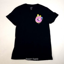 The Simpsons T Shirt Small Homer Simpson Biting a Donut Graphic Black  - £12.61 GBP