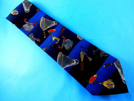 Keith Daniels Neck Tie Italy New York Fishing reels nets lures Blue - $205.59 MXN