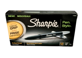 Sharpie 1758055 Grip Pen Fine Point Black Tip  Pack of 12 No Bleed  DISC... - £42.92 GBP