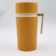 Vintage Harvest Gold Mustard Yellow Thermos Pint Size 7202 Vacuum Jar 8.5&quot; Tall - £12.41 GBP