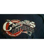 New England Patriots Super Bowl  XXXVI  NFL 2002 T-Shirt  Size XL Navy Blue - $5.93