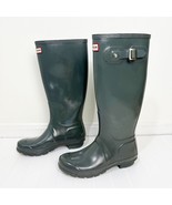 HUNTER Tall Wellies Gloss Rain Rubber boot Size 7 Dark Gray w/ 2 pair of... - $1,114.89 MXN