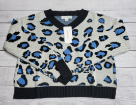Treasure &amp; Bond Ivory Dove Pop Leopard Crop Sweater Girls Size XL (14/16) - $14.85