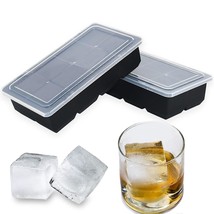 Large Ice Cube Trays With Lids 2 Pack,Silicone Ice Trays For Freezer,Eas... - $28.49
