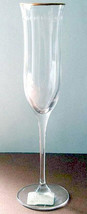 Lenox Pearl Gold Crystal Champagne Flute 10&quot; Frosted Details Germany New... - $18.32