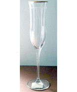 Lenox Pearl Gold Crystal Champagne Flute 10&quot; Frosted Details Germany New... - $25.41 CAD