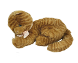 FAO SCHWARZ ORANGE STRIPED KITTY CAT 16" STUFFED ANIMAL PLUSH TOY BLUE E... - $38.00