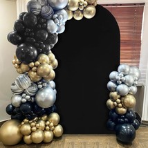 Arch Backdrop Cover Black Spandex Round Top Arch Stand Cover 2.6x6ft Stretch Fab - £36.06 GBP
