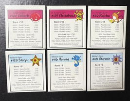 Pokemon Monopoly 1999 Collectors Edition Replacement Pieces: 6 Property ... - $4.75