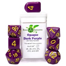 Role 4 Initiative 7-Set Opaque Purple with Yellow with Arch&#39;d4 - £8.45 GBP