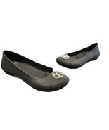 Crocs Ballet Flats Size 6 Black Gianna Disc Flat Silver Medallion Slip O... - £29.58 GBP