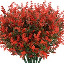 Klemoo Artificial Lavender Flowers Plants 6 Pieces, Lifelike Uv, Orange Red - £26.49 GBP
