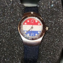 Polini NEW in box Womens patriotic watch, Blue band, (red, white &amp; blue)... - $9.70