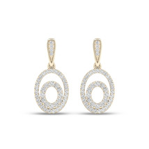 10K Yellow Gold 1/3ct TDW Diamond Drop Dangle Earrings - £330.49 GBP
