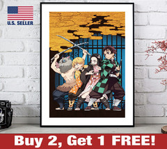Demon Slayer Poster 18&quot; x 24&quot; Print Anime Kimetsu no Yaiba Wall Art Decor 4 - £10.57 GBP