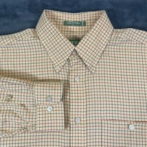 ORVIS Shirt Mens Size Large Button Up Plaid Long Sleeve Yellow Blue - $13.96