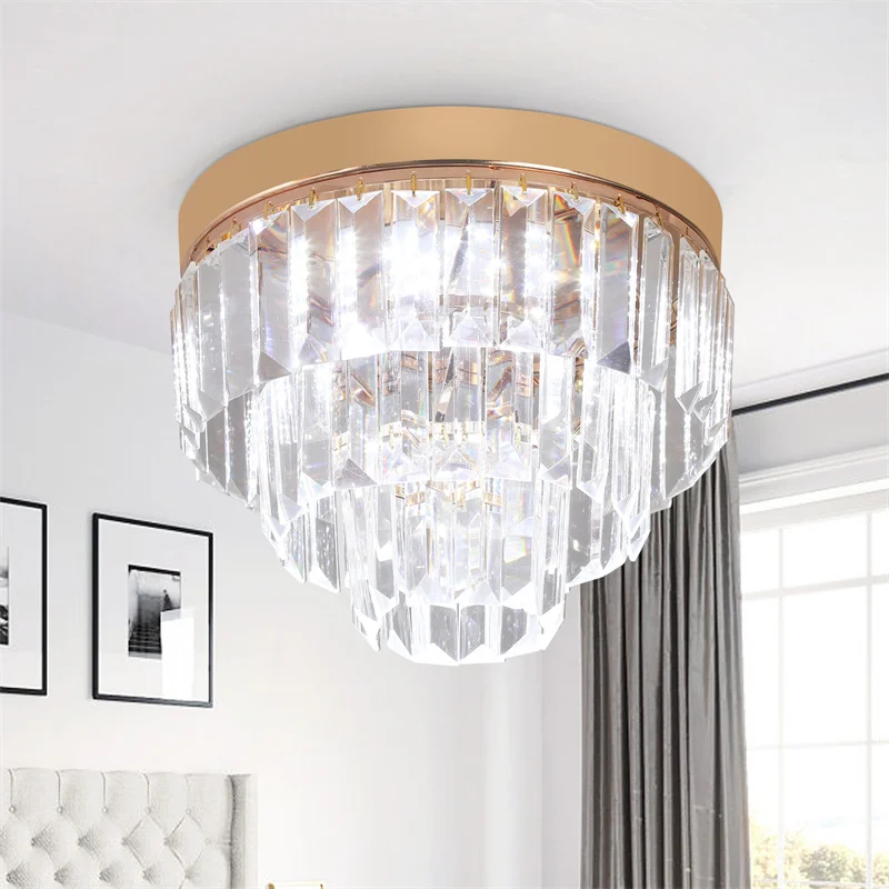 Modern Led Chandeliers Luxury Crystal Pendant Lights For Living Room Kitchen - £60.54 GBP+