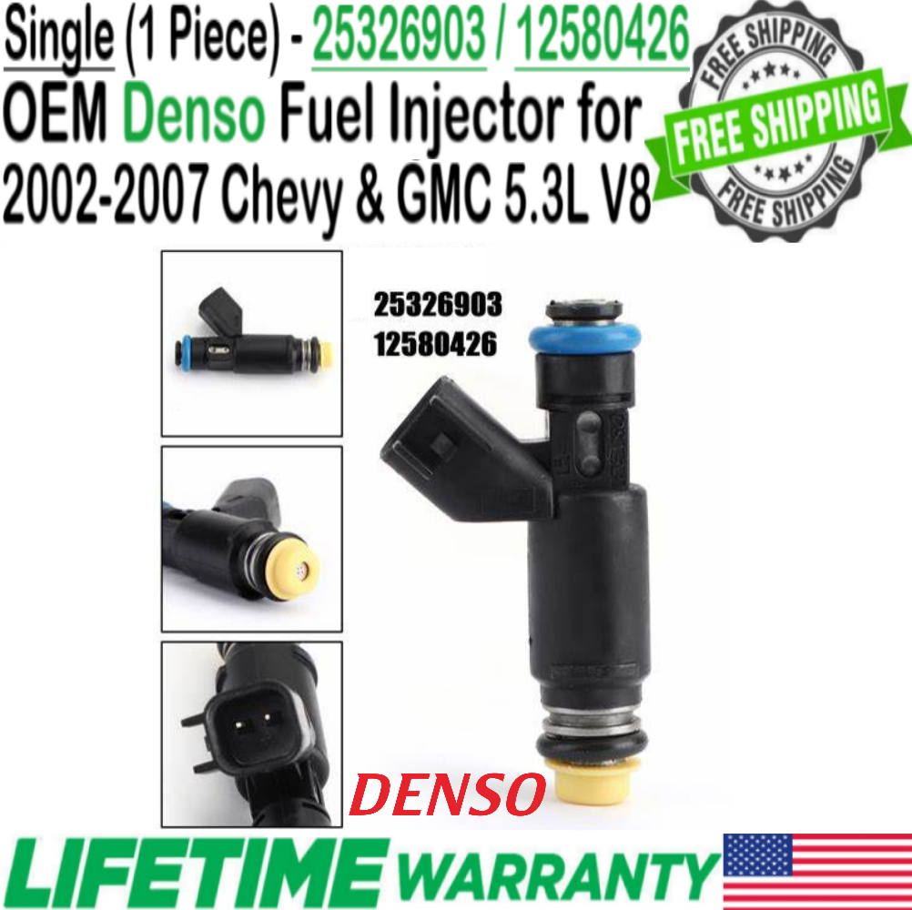 Primary image for Genuine Denso Single FLEX Fuel Injector for 2002-2007 Chevrolet Tahoe 5.3L V8