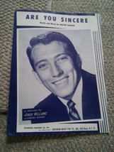 015 Are You Sincere Andy Williams Sheet Music Cedarwood Southern Music - $148.93 MXN