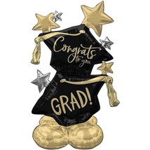 Graduation Airloonz Balloon Stands 51&quot; Tall Congrats to You Grad 1 Per Package - £13.27 GBP
