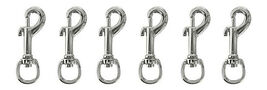 Lot Of (6) 1/2" x 3-1/8" Nickel Plated Iron Swivel Round Eye Bolt Snaps ... - $19.79