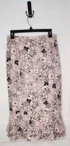 Doncaster Collection Size 6 100% Silk Floral Ruffle Skirt Muted Pink / Gray - $23.38