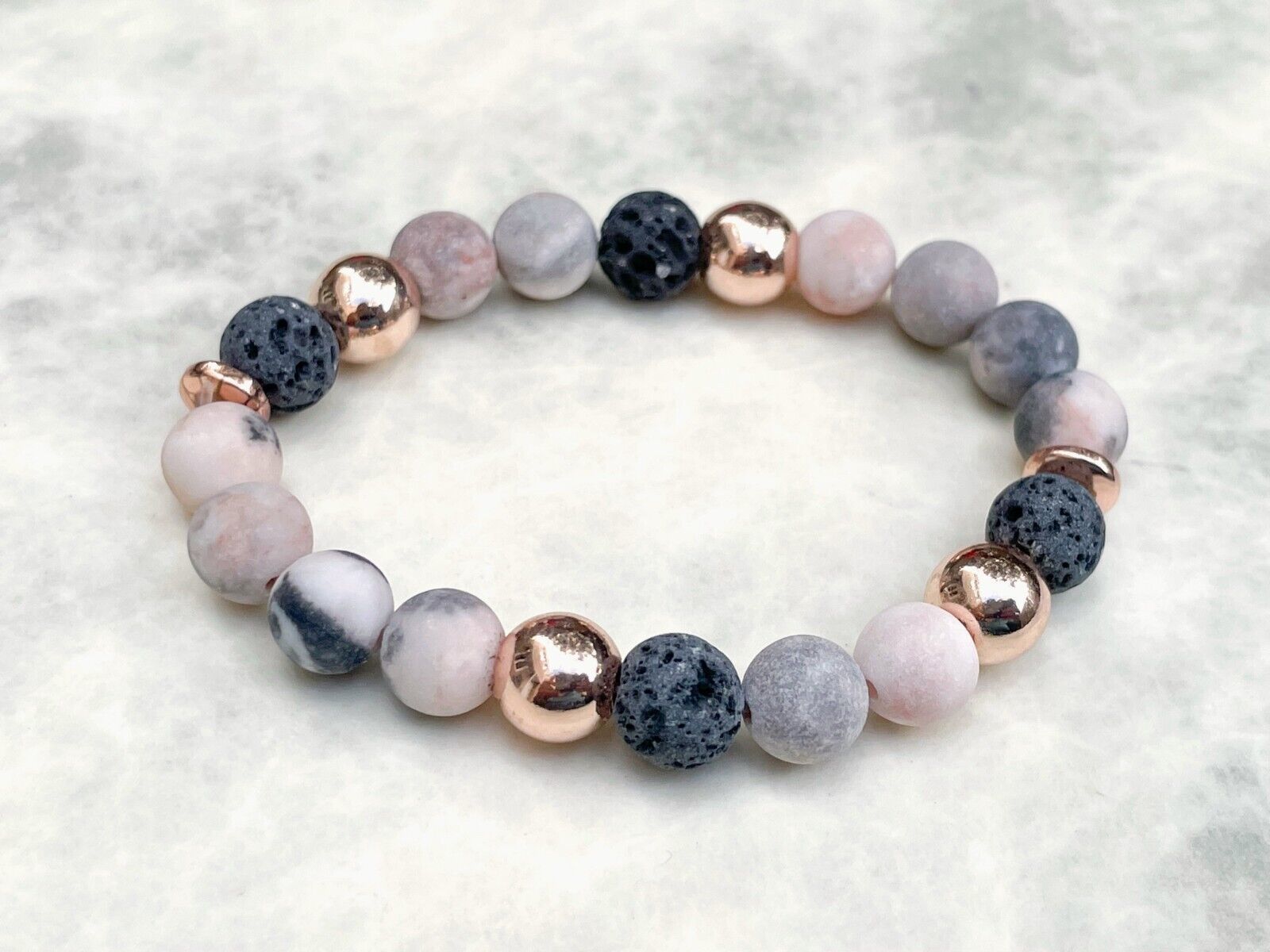 Pink Zebra Stone Bracelet - $10.90