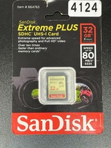 SanDisk Extreme Plus 32GB SDHC UHS-I Card 4K UHD and fast shooting- NEW ... - $12.86