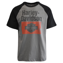 Harley-Davidson Men&#39;s T-Shirt Colorblock Arial Print Raglan (S79) - £17.32 GBP