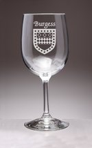 Burgess Irish Coat of Arms Wine Glasses - Set of 4 (Sand Etched) - £54.52 GBP