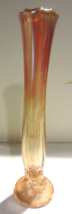 Vintage  Marigold twig Carnival glass bud vase - $15.15