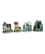 Small Cottages Town Village Ceramic Porcelain JSNY Collectibles Lot of 4 - $13.81