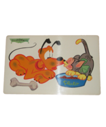 Vintage Walt Disney Placemat PLUTO &amp; FIGARO 1960&#39;s Laminated - £7.77 GBP